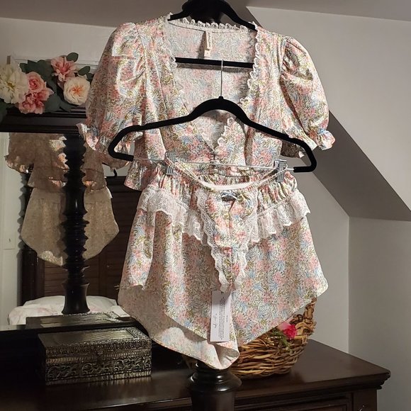 For Love And Lemons Other - “TOP and SHORTS ONLY” For Love and Lemons Farrah top Size Small